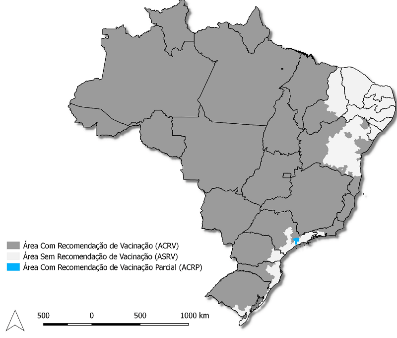 Mapa da febre Amarela