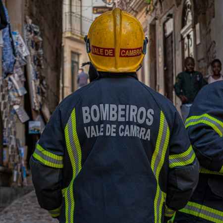 back view of firefighter