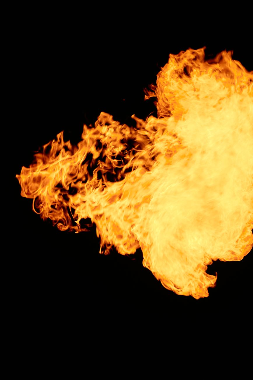 flames on black background